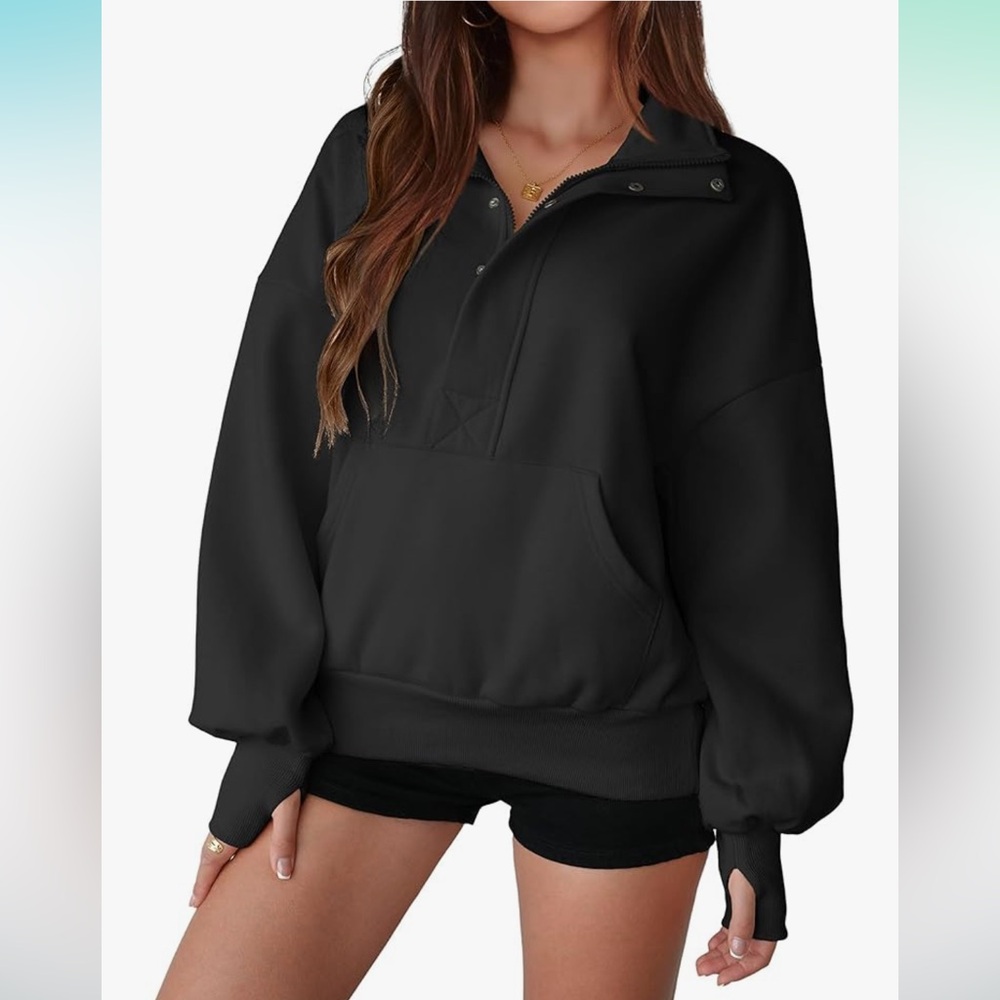 Amazon Bellcoco Half Zip Stand Collar Sweatshirt